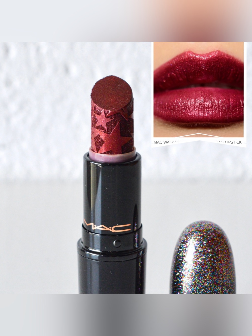 MAC Cosmetics Kiss Of Stars Lipstick *WALK OF FLAME* Metallic Red Limited